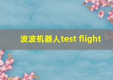 波波机器人test flight